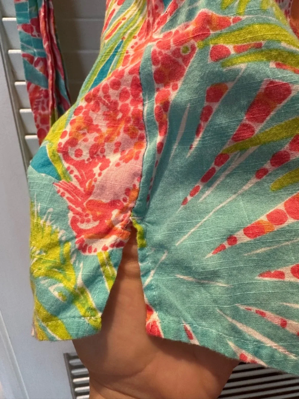 Lilly Pulitzer Tropical Print Cotton Button-Down Shirt - Picture 4 of 5